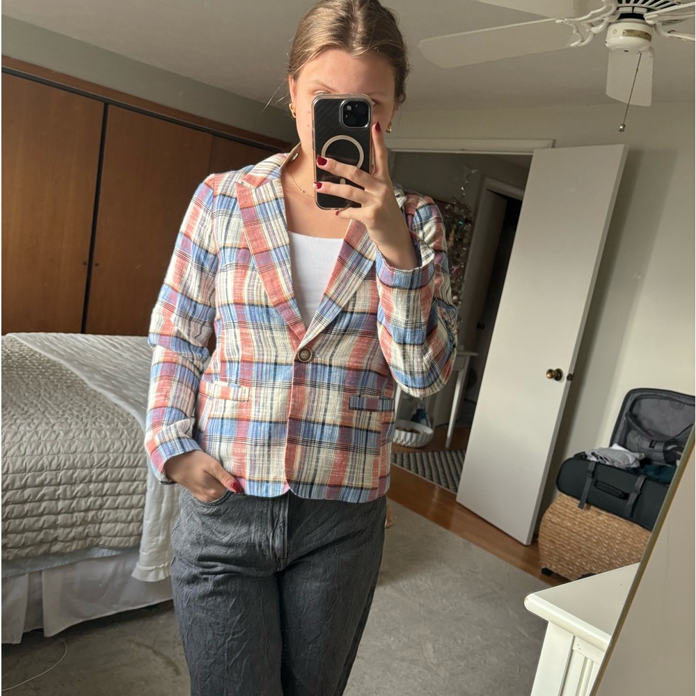 NWT Mystree Plaid Blazer
